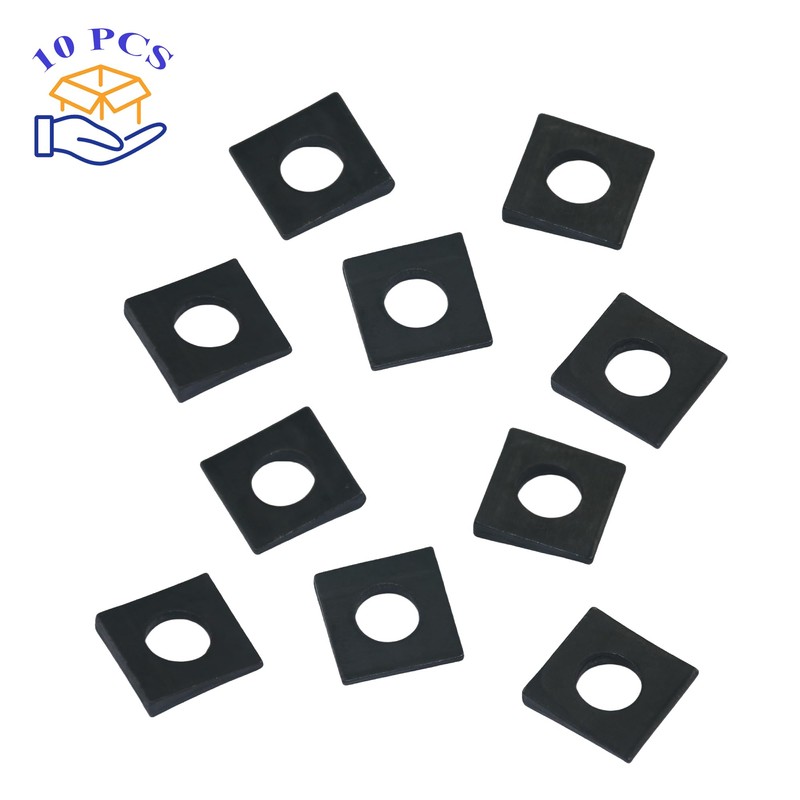10 PCS 1/2 Beveled Square Washers in Plain Carbon Steel