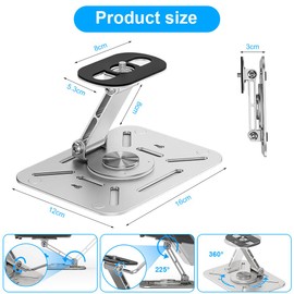 CEWROM Desktop Projector Mount, 360° Rotating Projector Mount, Projector Ceiling Mount with 1/4 Thread Compatible with Most Projectors, Stand for Home Cinema, Game Room, Office