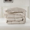 MOVE OVER Beige Ruffle Comforter Set King 3 Pieces Seersucker
