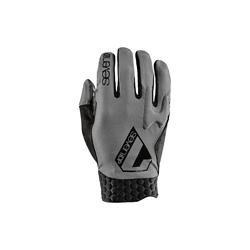 7 iDP Project Full Finger MTB Cycling Racing Gloves (Grey,