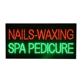 Nails LED Open Sign for Business, Nails LED Sign for Business Nail Salon Open Window Signs Nail SPA Pedicure Signs Light for Wall Decor. 24”x 12”