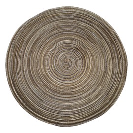 ADIDO EVA Round Placemats 11.8 inch Set of 4 - Heat Resistant Braided Place Mats for Kitchen Table (Coffee Brown)