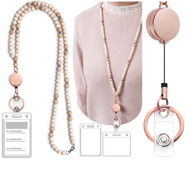 POPLOPP Teacher Lanyard with ID Holder and Retractable Badge Reel