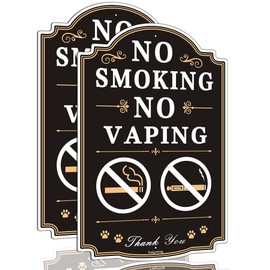 No Smoking No Vaping Signs 12 x 8 Inches No Smoking Signs for Business Rust-Free Aluminum No Vaping Signs, Sturdy, Weatherproof, Easy to Install, 2 Pack