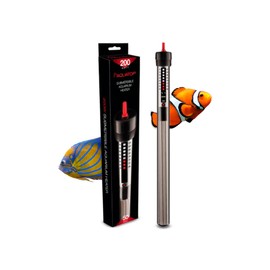 Aquatop 250W Titanium Heater with Anti-Overwind Knob – Adjustable Temperature – for 65 Gallons – 12.5" Height – Fresh & Saltwater Tanks