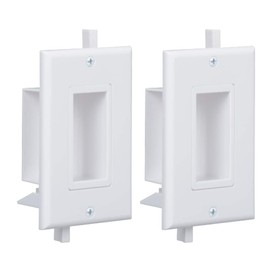 Cable Wall Plate 2 Pack Decotive Recessed Wall Plate with Easy Mount Wings Side Opening for Low Voltage Wall Plate WI1010-2