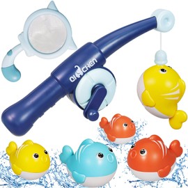 Jiosdo Bath Toy Baby from 1 2 3 Years, Fishing Game Bath Toy, Water Toy Children with Fishing Net Fishing Rods, Bath Toy Magnetic Fish Fishing Toy for Toddlers