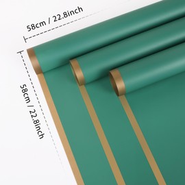 FUHITIM 20 Sheets Flower Wrapping Paper - Waterproof Floral Bouquet Packaging Paper for DIY Crafts，Florist Supplies Packaging Paper for Wedding Birthday Gift(Emerald Green)