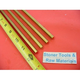 4 Pieces 1/4" C360 Brass HEX BAR 12" Long New Lathe Bar Stock .250" 1/2 Hard