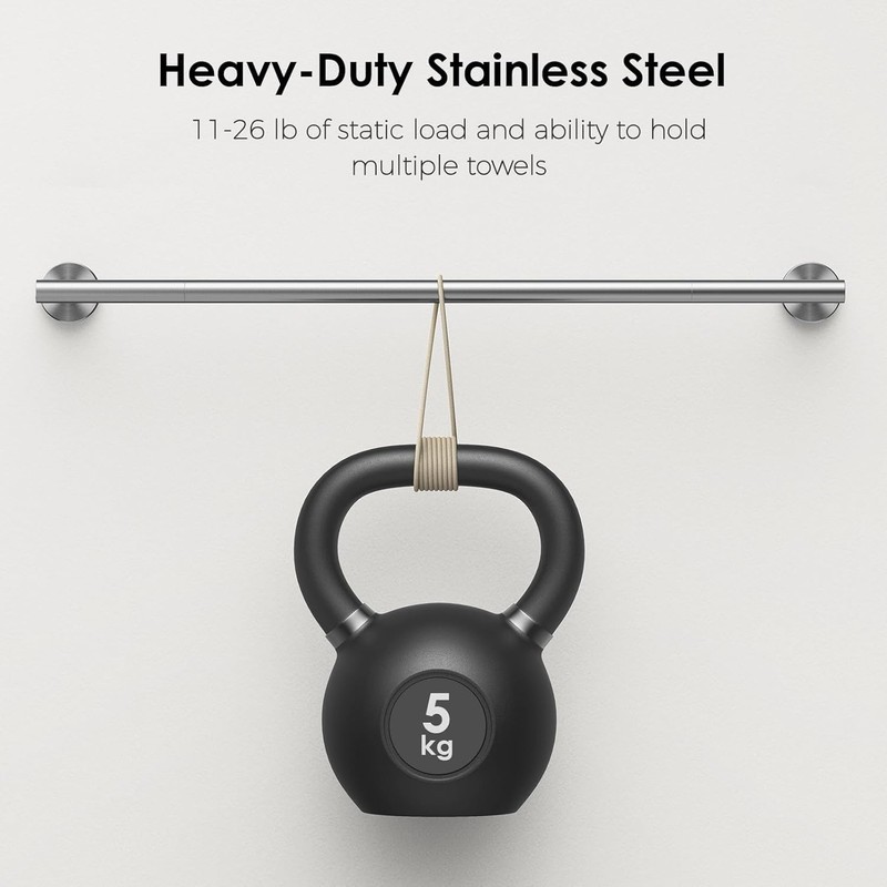 FORIOUS Towel Rail, Wall Towel Rack Mounted Stainless Steel, Hand