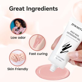 JEWHITENY Poly Nail Gel 2PCS Nude Pink Poly Gel Nail Extension Enhancement Natural Looking And Long Lasting Thickening Trendy Nail Art Design Salon At Home