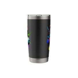 Teddy Bear Colorful Hip Hop Music Culture Rap Lover Stainless Steel Insulated Tumbler