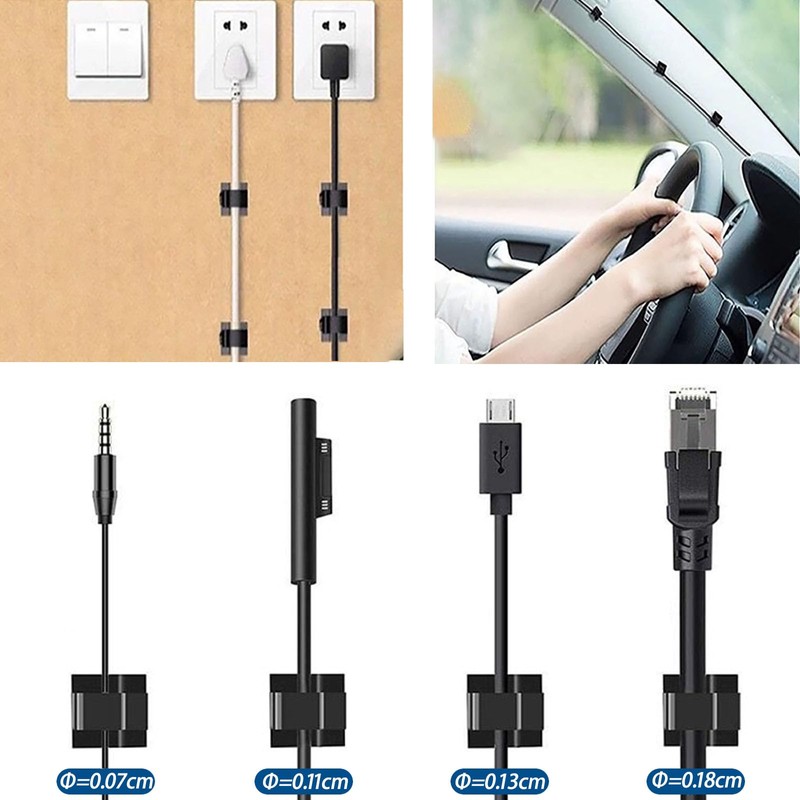 Neyiem 50 Pcs Cable Clips, Cable Stand, Storage, Car, Desk