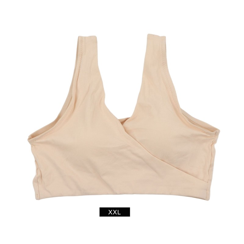 Nursing Bra Fleshcolor Wireless Cross Convenient Breastfeeding Sleep Maternity Underwear