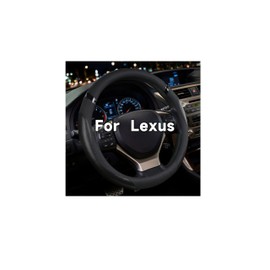 OHHMNKK Steering Wheel Cover Customized Fit for Lexus RX270 RX330 RX350 RX400h ES200 ES300h NX200 NX300 NX350h UX200 UX260h UX300h GS300 GX350 IS300 IS350 IS200t CT200t (Black)