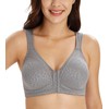 Lemorosy Full Coverage Front Closure Posture Bra Wirefree Unpadded Back