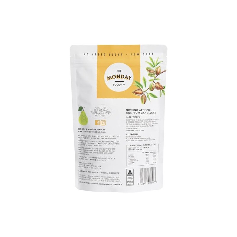 The Monday Food Company Crunchy Roast Almond Cardamom Granola, 300
