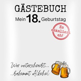 Cushion 40 x 40 cm Decorative Cushion - Guest Book 18th Birthday - 40 x 40 cm - White - 18 Guest List 18th with Eighteen (18) for 18th Birthday My Eighteenth 18th 18th Birthday 18th Birthday 18 Years