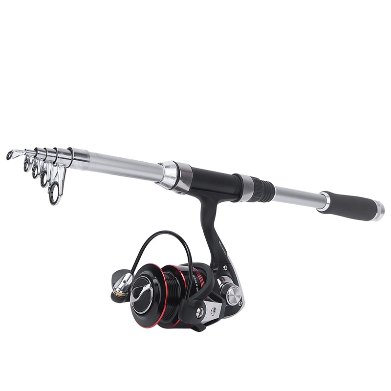Portable Fishing Pole Set Telescopic Fishing Rod Reel Combos Kit