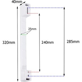 Spares2go Universal Chest Freezer/Commercial Fridge Door Handles (Adjustable, 320mm, Pack of 2, White)