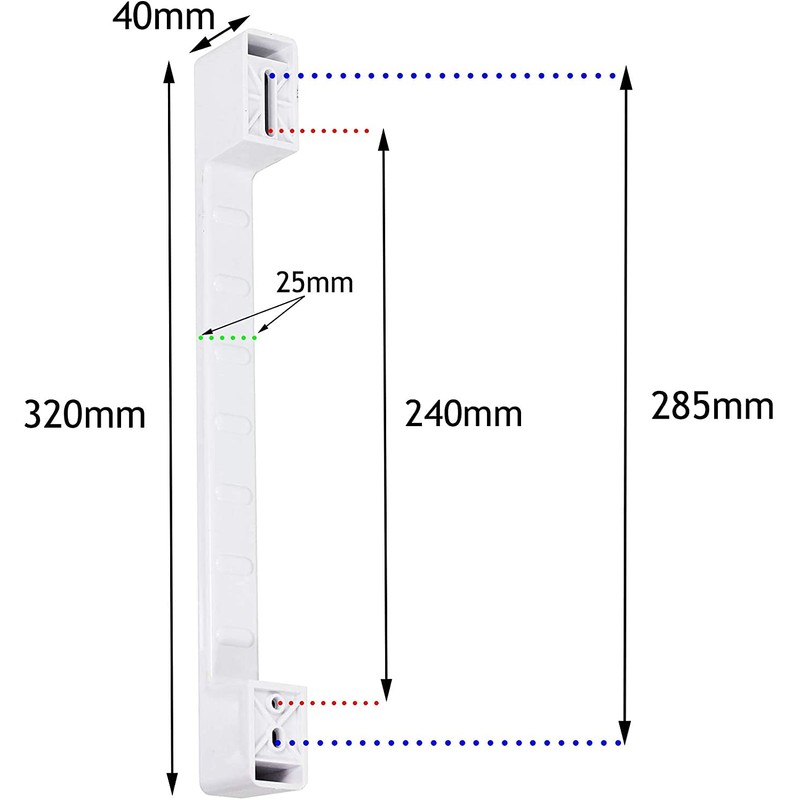 Spares2go Universal Chest Freezer/Commercial Fridge Door Handles (Adjustable, 320mm, Pack
