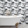 CHIHUT 6 Sheets 12"x12" Black White Gray Marble Mosaic Peel