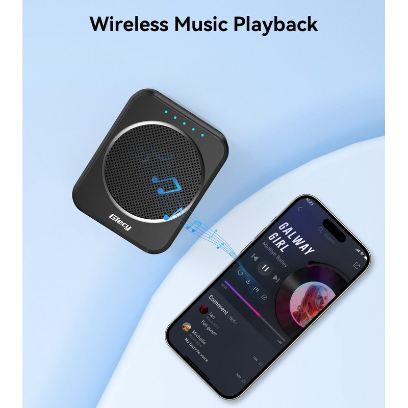 Portable Voice Amplifier with Wireless Lapel Microphone, Personal Microphone for