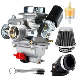 Carburetor for GY6 125cc 150cc 4 Stroke 152QMI 152QMJ 157QMI 157QMJ Engine Electric Choke Motorcycle ATV Go Karts Scooter,Carb with Intake Manifold