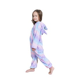 NewPlush Animal Costumes Pajama for Unisex Family School Cosplay Party (5T, Purple Star)