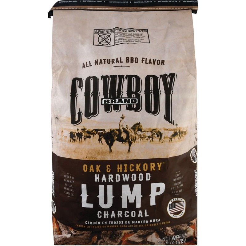 Cowboy 13518 Southern Style Hardwood Lump Charcoal, 18 lb