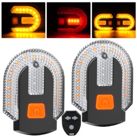 Fervorbeam Bike Tail Light with Turn Signal, USB Rechargeable Remote Control Turn Signal Bike Taillights for Cycling, 5 Mode Strobe Split Bicycle Rear Light, Cyclist Safety Warning LED Rear Bike Light