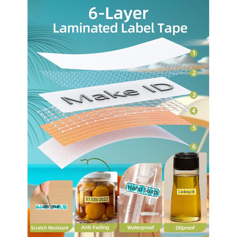MakeID Coastal Breeze Series Label Tape Compatible with Makeid Label
