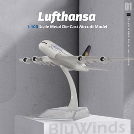 BluWinds 1/400 Lufthansa 380 Airplane Model Diecast Airplanes Model Aircraft Metal Alloy Model For Collection and Display