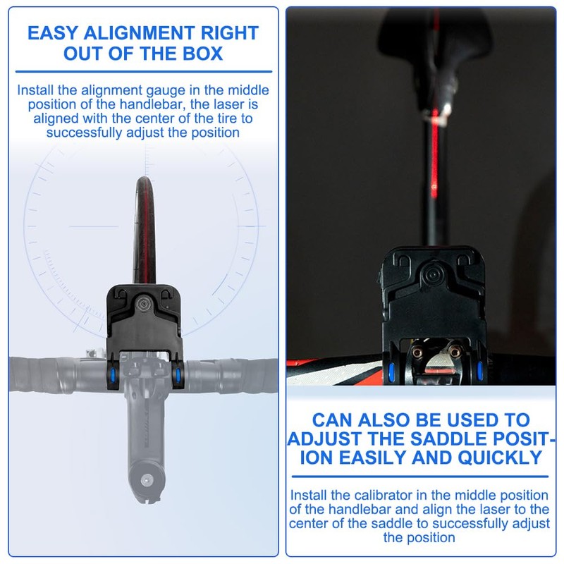 Rppiup Bicycle Handlebar Calibrator, USB Charging Laser Calibrator, Bicycle Maintenance