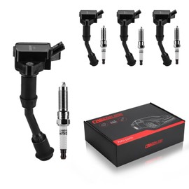 CASEONJAN Ignition Coil Pack UF735 and Iridium Spark Plugs, Compatible with Ford 2014 2015 2016 2017 2018 2019 Fusion and Escape 1.5L L4 Replaces DS7Z-12029-B UF735, Set of 4