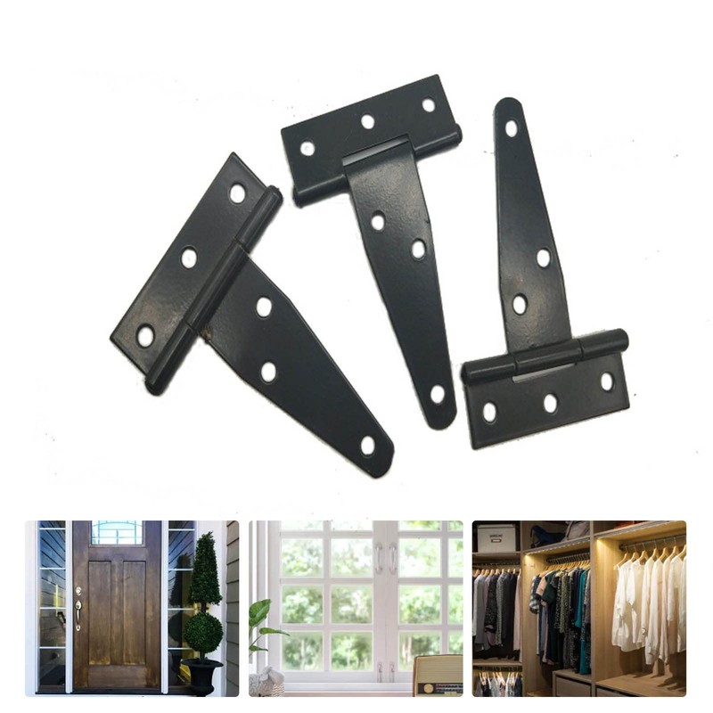 6 Pcs 7.9in T Strap Hinges, Heavy Duty Shed Door