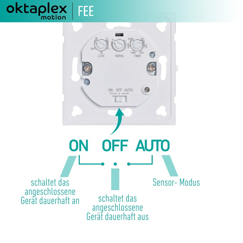 Oktaplex Fairy Set of 2 Motion Detectors Flush-Mounted 180° High