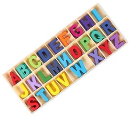 HBYMYDA Pack of 130 Wooden Letters, Craft Wooden Letters, Capital Letters A-Z, Children's Wooden Alphabet Letters for Crafts DIY