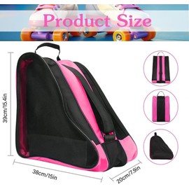 FIBOUND Roller Skate Bag, Oxford Fabric, Pink, 15.35 x 7.87 x 14.96 Inches