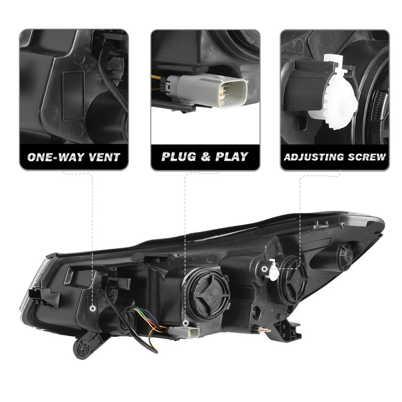 SOCKIR Headlight Assembly Fit for 2017-2022 Chevy TRAX w/o LED