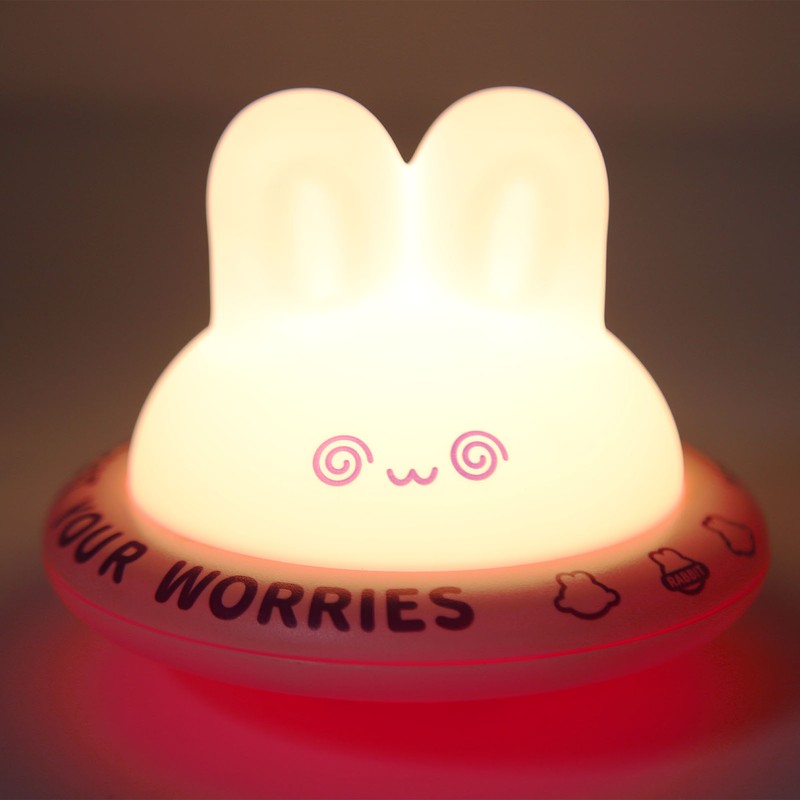 Cute Bunny Night Light Rechargeable 3 Levels Warm Light Soft