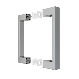 AQUABATOS Shower Cubicle Handle Double-Sided Square Shower Door Handles Double-Sided Chrome Look Stainless Steel Shower Knob Shower Door Pull Handle Parts Replacement 145 mm Hole Spacing Glass Door