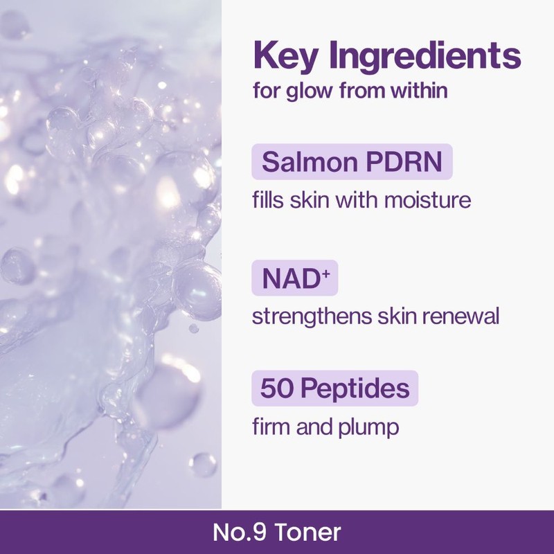 numbuzin No.9 NAD+ PDRN Glow Boosting Toner 150ml - numbuzin