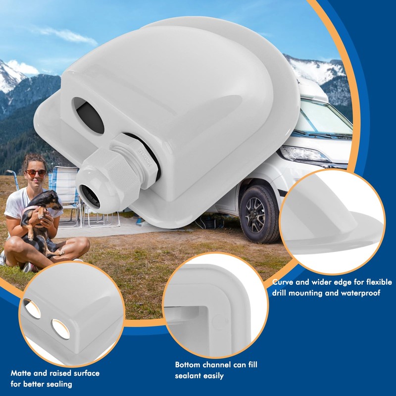 2 Pack of IP68 Waterproof Solar Cable Entry Gland by