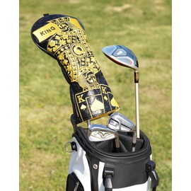 Big Teeth Golf Driver Head Cover Poker, 460cc Golf Head Cover, Driver Headcover for Men, Golf Club Covers for Men, King Emborideried (Golden King)