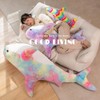 OUKEYI 90 cm Giant Shark Stuffed Toy Cushion, Soft Shark