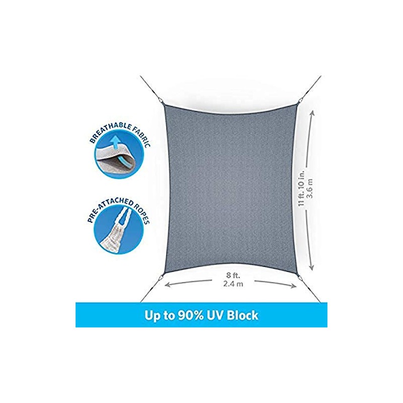 Coolaroo 473105 Ready to Hang Shade Sail, Steel