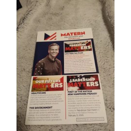 Matt Matern 2020 Republican Presidential Candidate Signed Campaign Literature