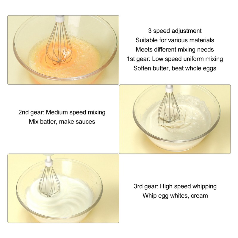 Electric Egg Beater 800mah Rechargeable Cordless Hand Blender Efficient Handheld