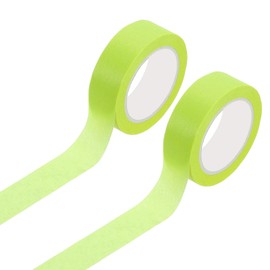 sourcing map 2 Rolls Colored Masking Tape, 11 Yards x 0.6" Colored Washi Tape Painters Tape, Decorative Masking Tape for Arts & Crafts Labeling DIY Scrapbooking Gift Wrapping, Deep Yellow